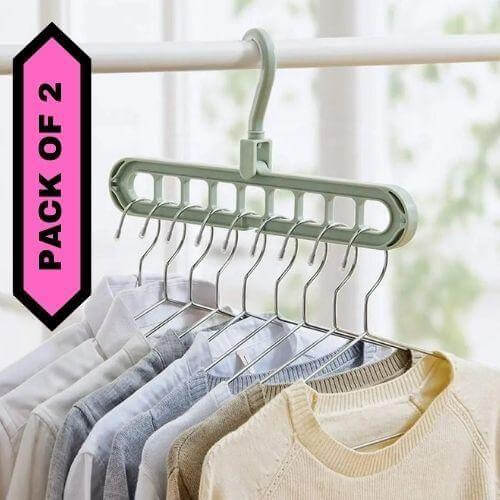 Hanger Nine Holes Rotation Storage Holder(Pack of 2)