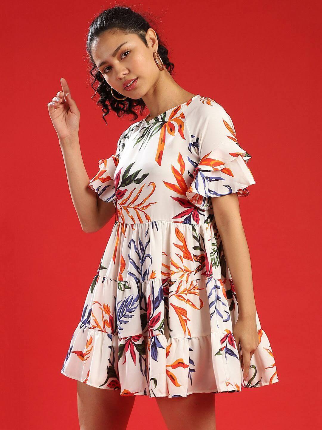 Campus Sutra Women's Floral Fit & Flare Dress
