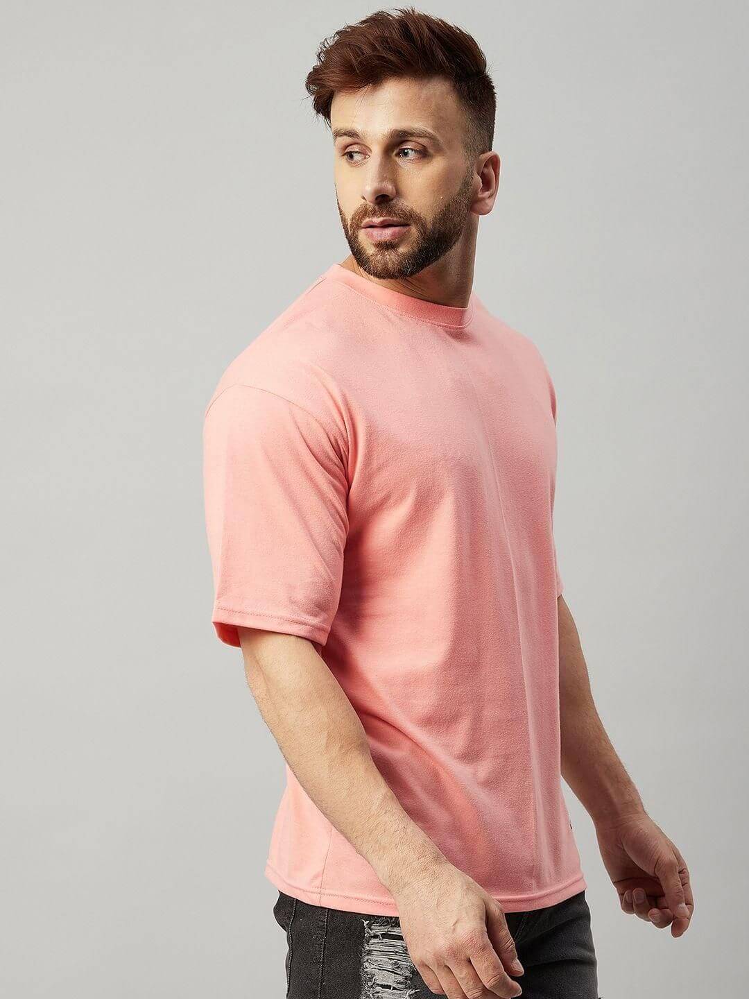 Cotton Blend Solid Half Sleeves Mens Round Neck T-Shirt